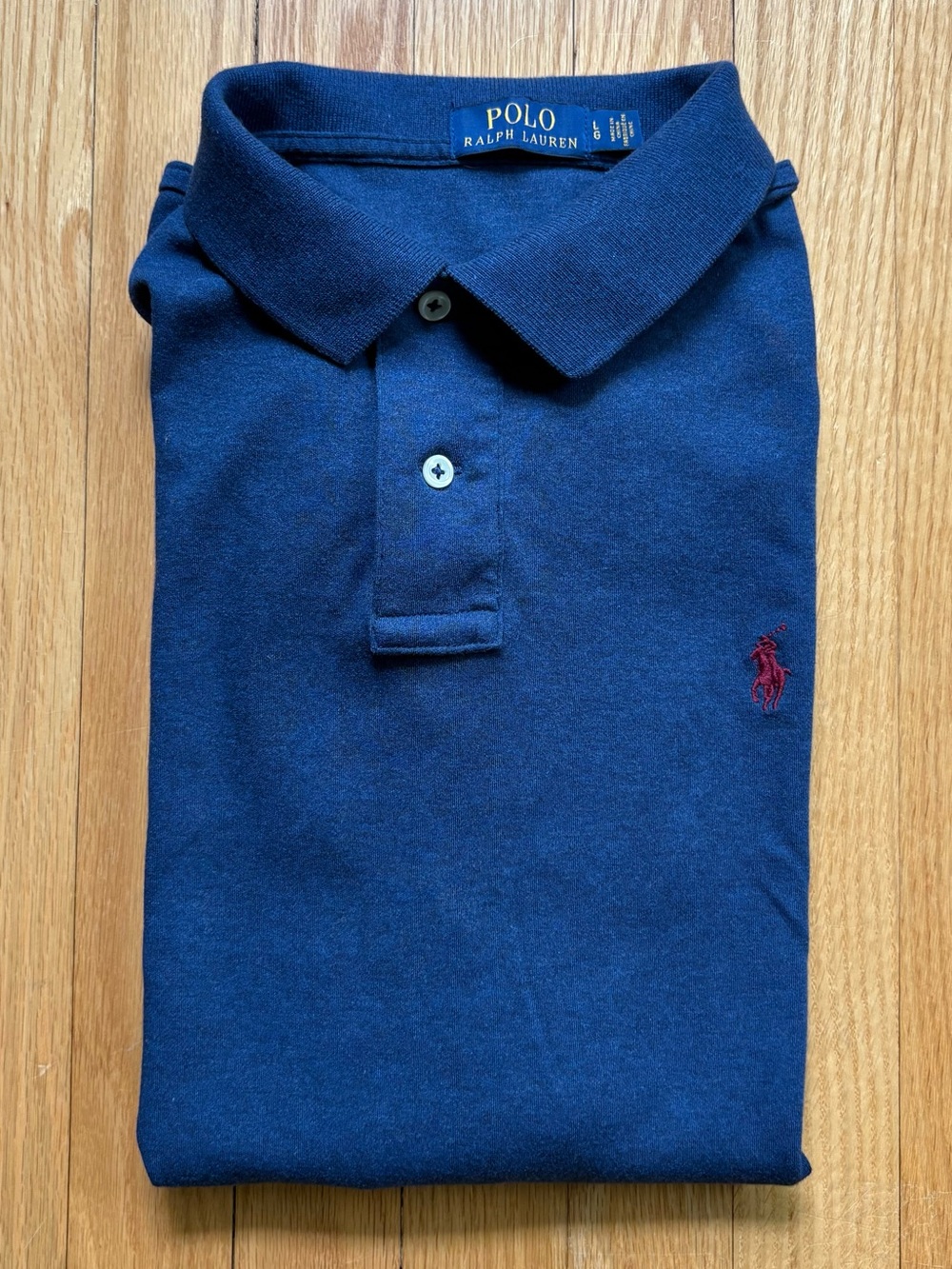 Polo Ralph Lauren Mens Short Sleeve Polo Shirt Classic Fit Large Blue Solid